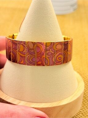 Vintage Enamel Panel Bracelet